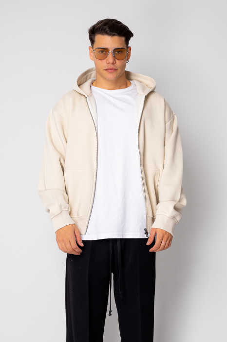 Hoodie with zip Light Biege II [1]