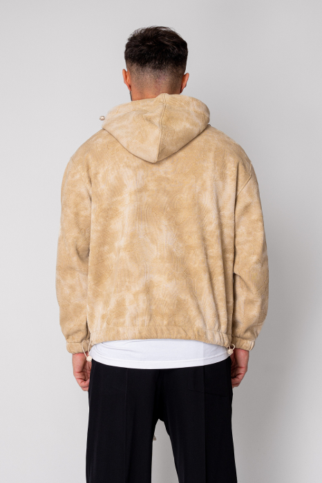 Beige short zip hoodie [4]