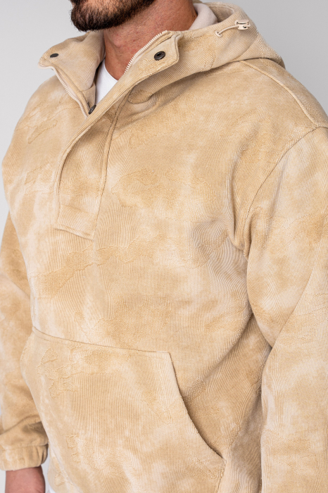 Beige short zip hoodie [5]
