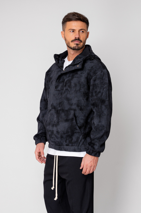 Black short zip hoodie [3]