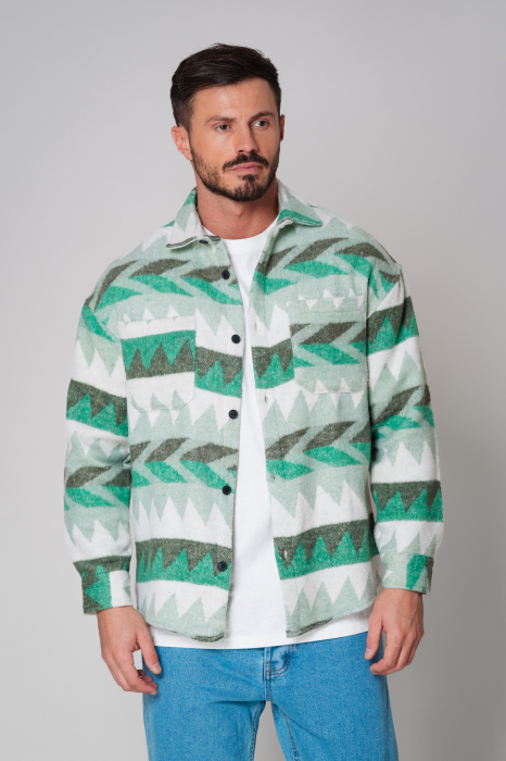 Camasa din bumbac cu nasturi Green [2]