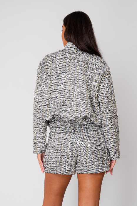 Jacheta cu capse din paiete Silver [2]