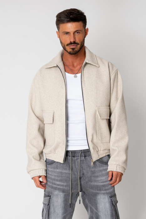 Jacheta cu fermoar Beige [2]