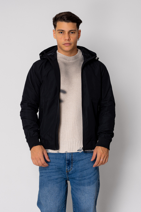 Zip-up Hooded Jacket Black [1]