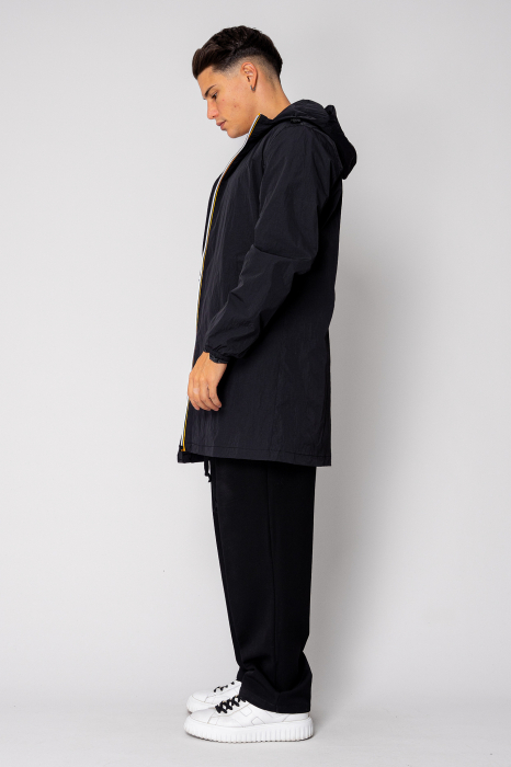 Zip-up Long Hooded Jacket Black [2]