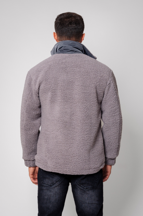 Jacheta plusata cu fermoar Grey [3]