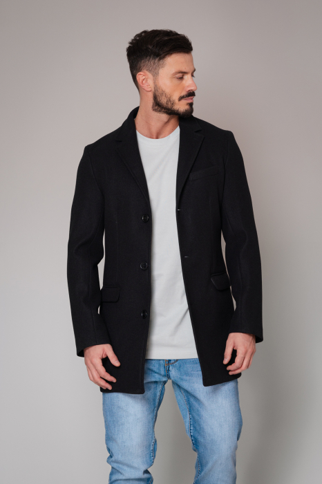 Palton cu nasturi Black New [4]