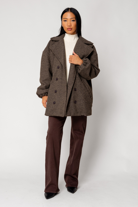 Oversized Brown Short Coat [1]