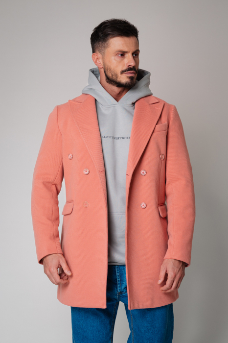 Coat with Buttons Coral [2]