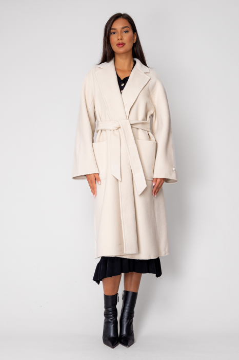 Long wool handmade coat, Cream [2]