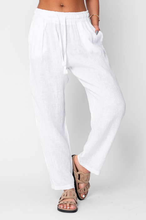 100% long boyfriend pants in White [4]