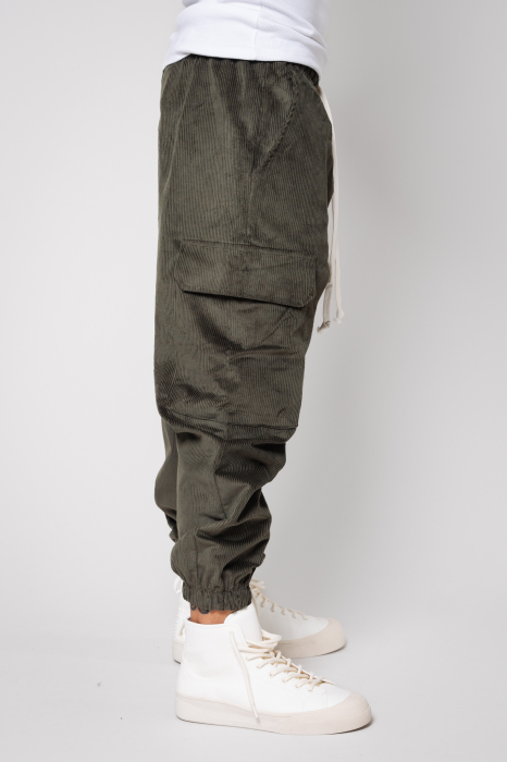Pantaloni Cargo lung din reiat Kaki [2]