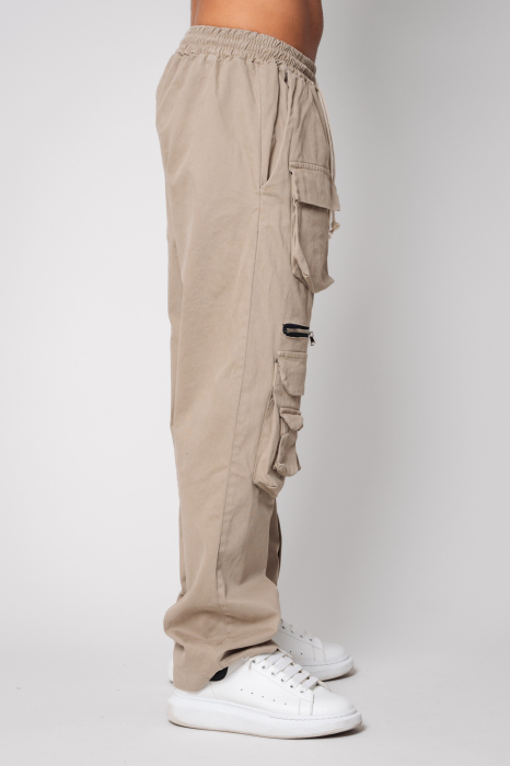 Taupe Long Cargo Pants [2]