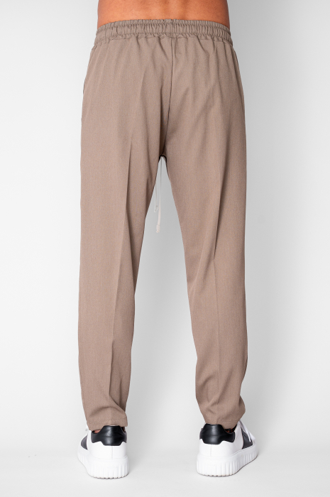 Pantalon lung conic cu snur Brown [3]