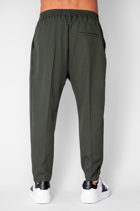 Pantalon lung conic cu tur lasat Green [3]