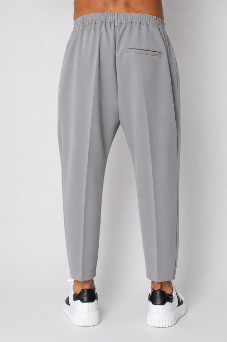 Pantalon lung conic cu tur lasat Grey [3]