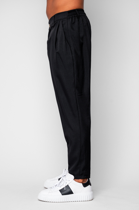 Pantalon lung cu elastic si buzunar Black [2]