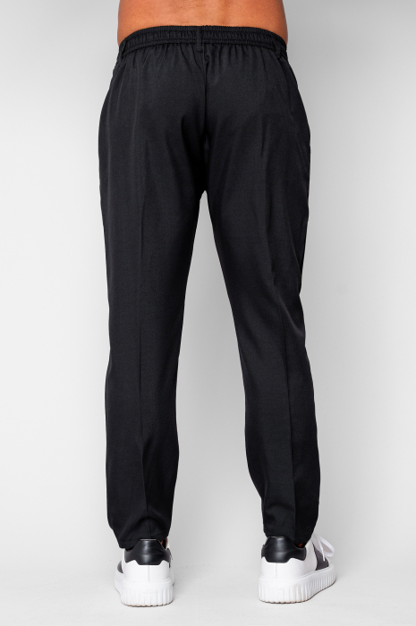 Pantalon lung cu elastic si nasture Black [3]
