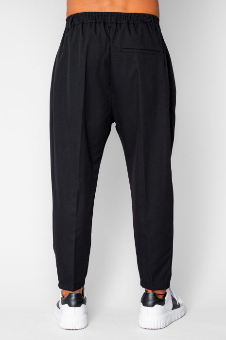 Pantalon lung cu elastic si nasture Black [3]