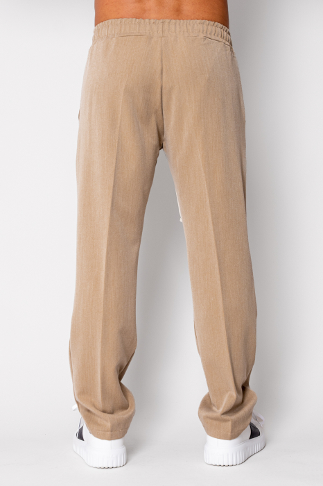 Pantalon lung cu snur alb Beige [3]