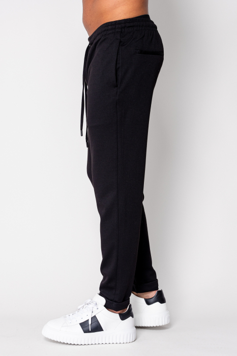 Pantalon lung cu snur Black [2]