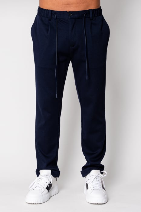 Pantalon lung cu nasture Navy [1]