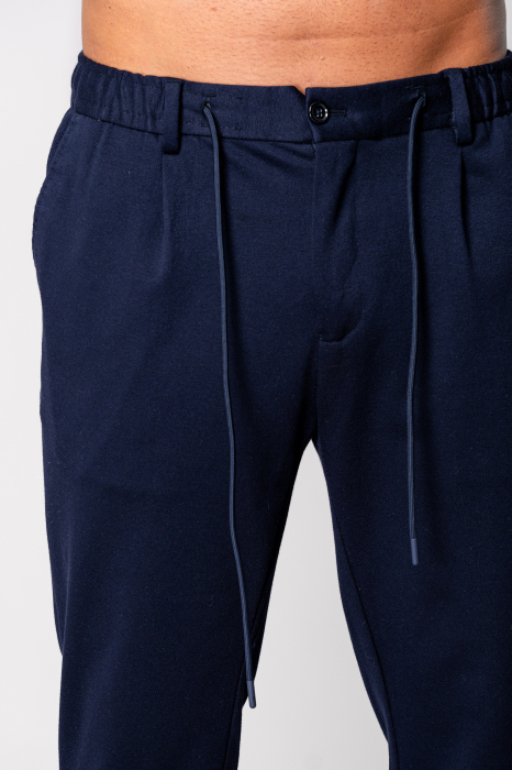 Pantalon lung cu nasture Navy [4]