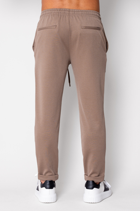 Pantalon lung cu snur Light Brown [3]