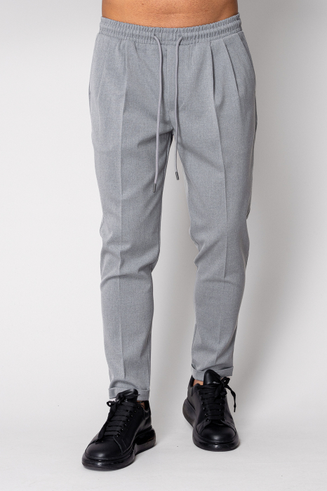 Pantalon lung cu snur Grey [1]