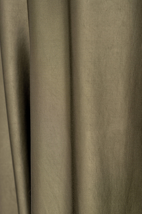 Long silk blend trousers Dark Olive [3]