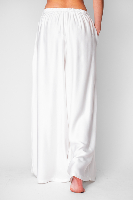 Pantalon lung din mix de matase White [5]