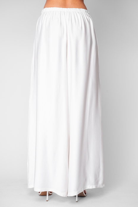 Pantalon lung din mix de matase White [4]
