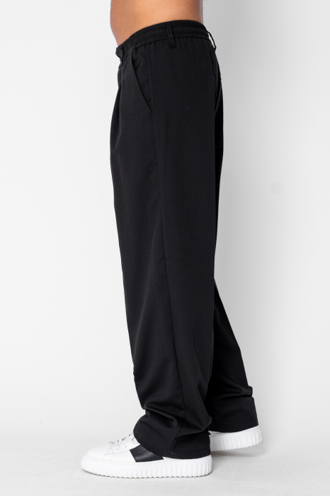 Pantalon lung larg cu nasture Black [2]
