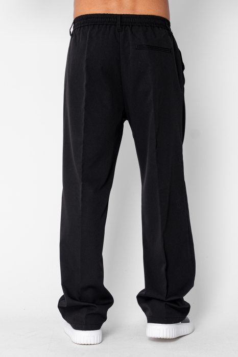 Pantalon lung larg cu nasture Black [3]