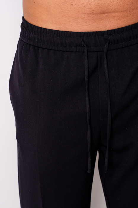 Pantalon lung drept cu snur Black [4]