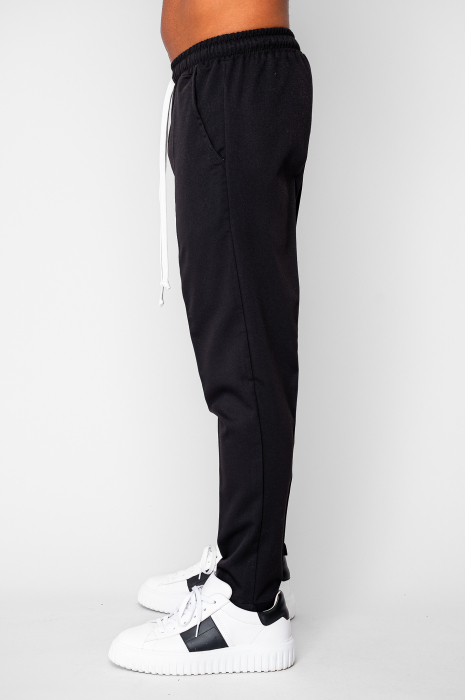 Pantalon lung conic cu snur Black [2]