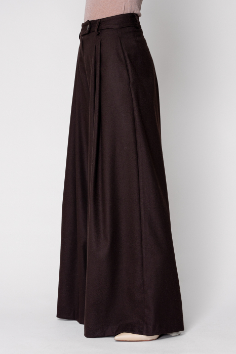 Pantalon lung elegant Brown [2]