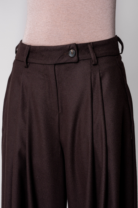 Pantalon lung elegant Brown [4]