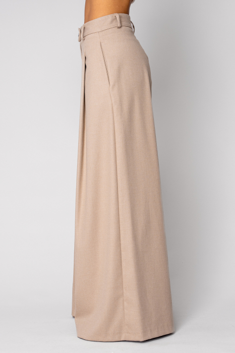 Pantalon lung elegant Beige [2]
