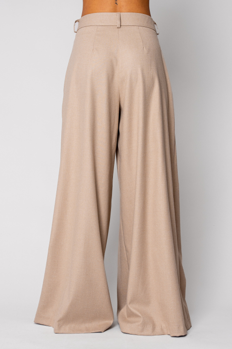 Pantalon lung elegant Beige [3]