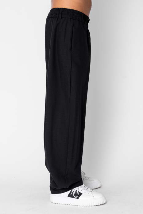 Pantalon drept larg cu nasture Black [2]