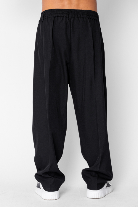 Pantalon drept larg cu nasture Black [3]