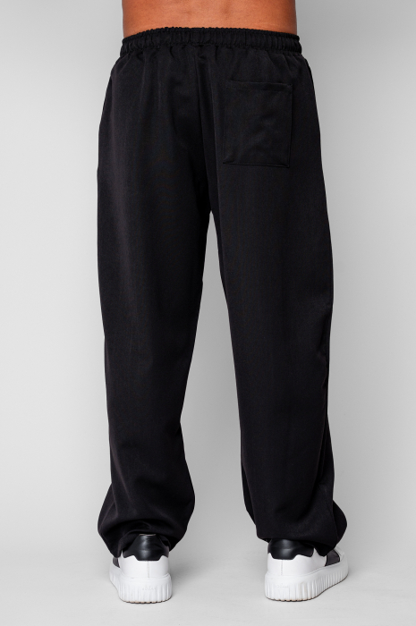 Pantalon lung larg cu snur Black [3]