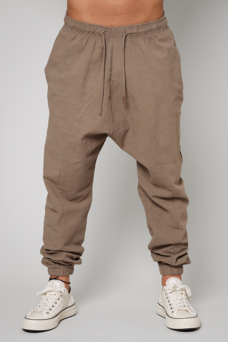 Pantalon lung cu tur Brown [2]