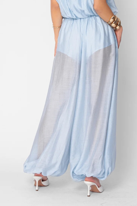 Long puffy pants set Light Blue [3]