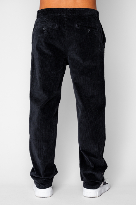 Pantaloni drep lung din reiat bumbac Black [3]