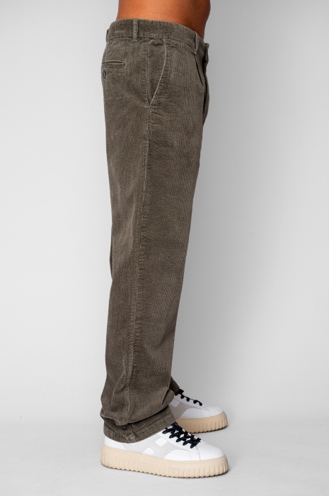 Pantaloni drep lung din reiat bumbac Kaki [2]