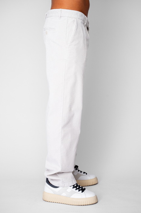 Pantaloni drep lung din reiat bumbac Off White [2]