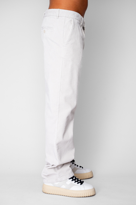 Pantaloni drep lung din reiat bumbac Off White [4]