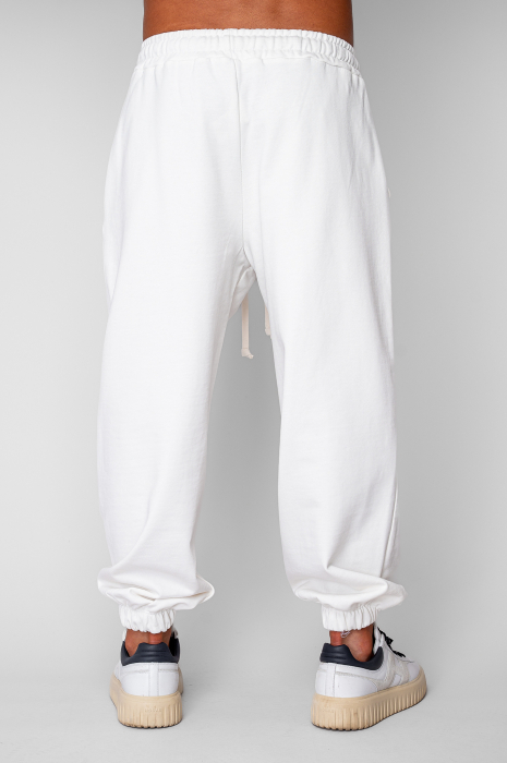 Pantaloni lung Baggy din 100% Bumbac - 400gr/mp Premium Edition Off White [3]